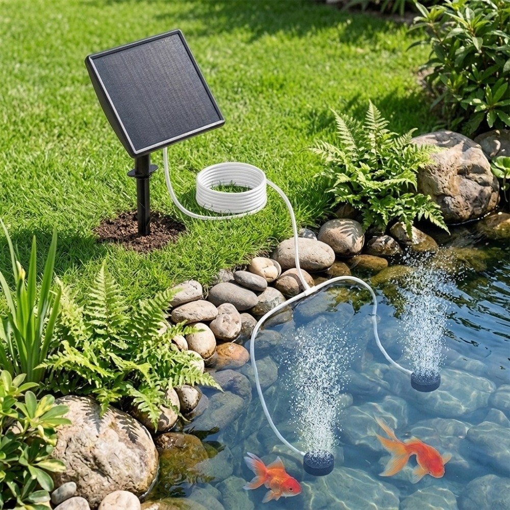 Fish Pond Aerator - Low Noise Solar Oxygen Pump Solar/USB