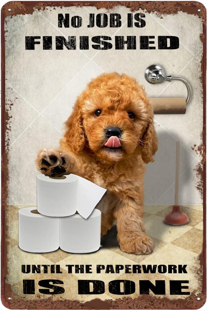 Goldendoodle Dog Bathroom Tin  - Farming Jobs 评论和价格