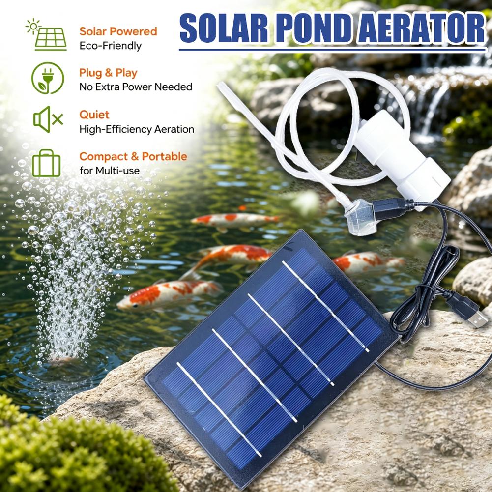 Solar Air Pump Aquarium Oxygen - Fish Pond Aerator 评论和价格